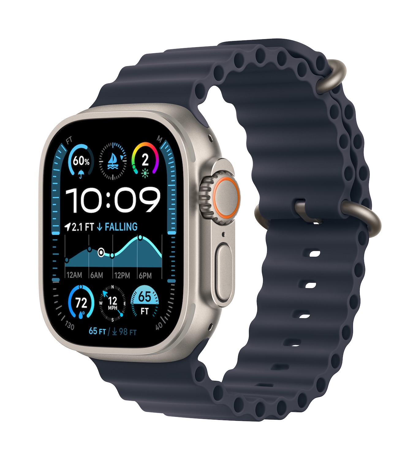 Watch Ultra 2 49mm Natural Titanium Navy Ocean Band - Refurb